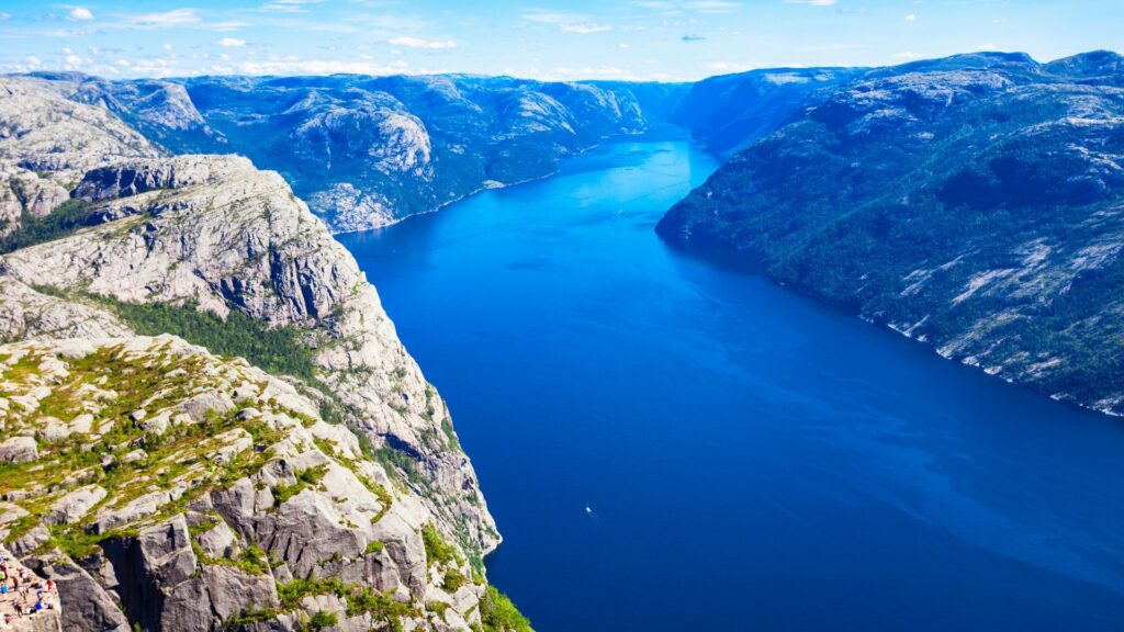 Aerial view of Lysefjord