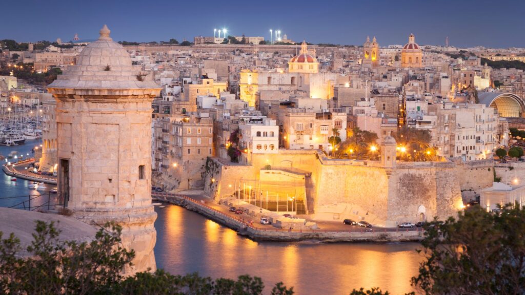 Valletta at night
