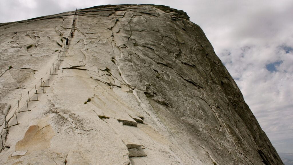 Close-up view of Half Dome cables