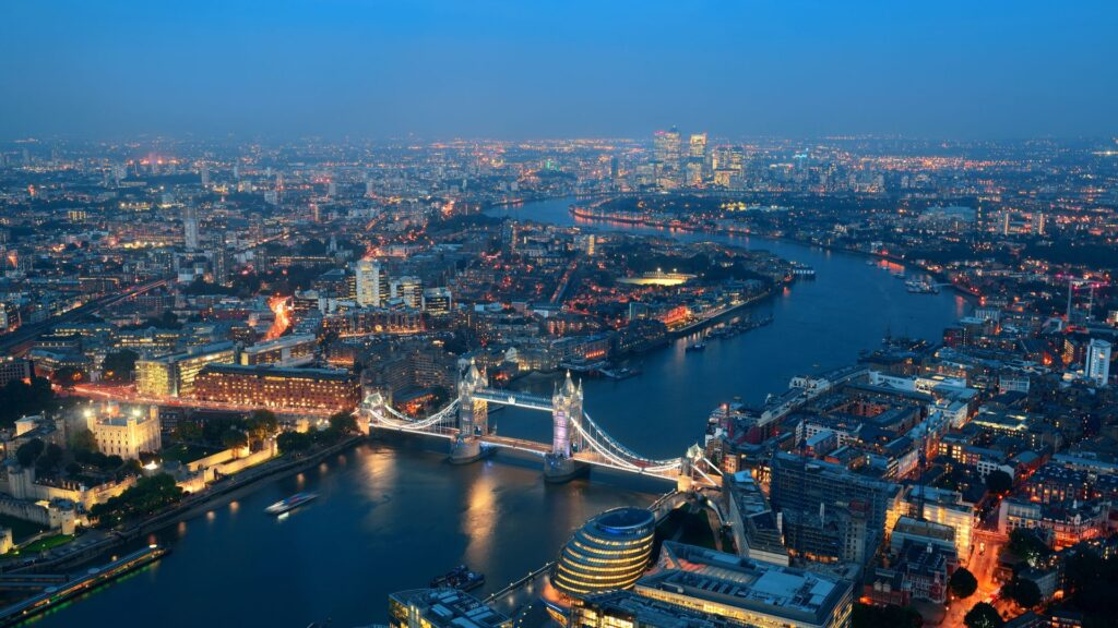 London at night