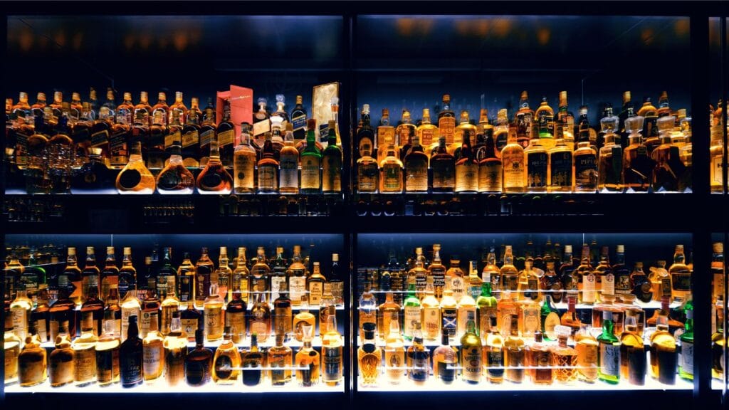 Scottish whisky somewhere in Edinburgh